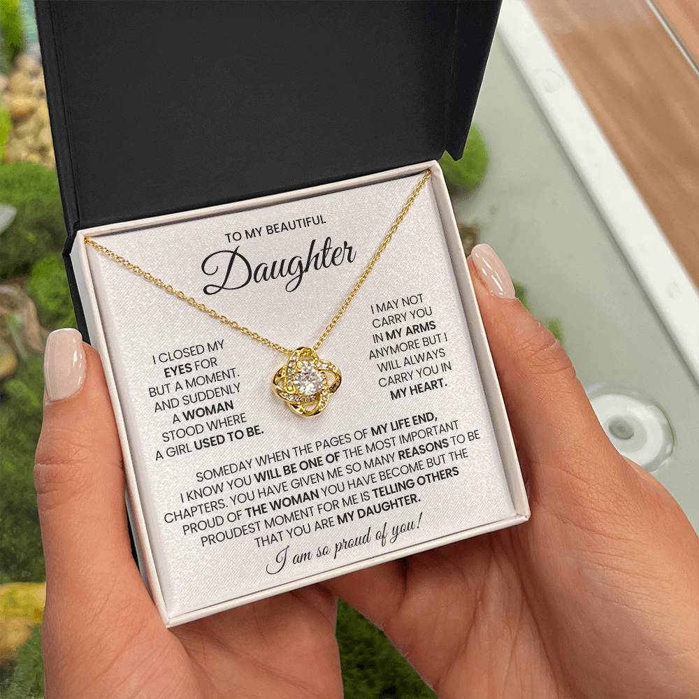Daughter Love Knot Necklace Gift