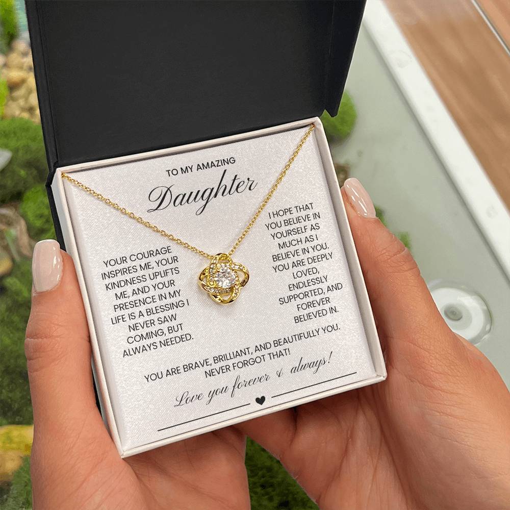 Daughter Love Knot Necklace Gift