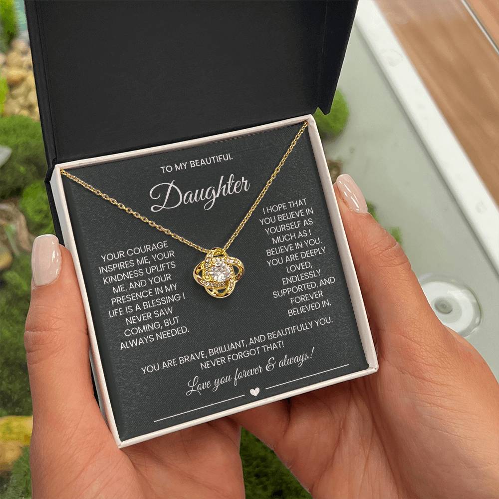 Daughter Love Knot Necklace Gift