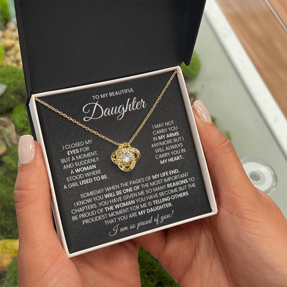 Daughter Love Knot Necklace Gift