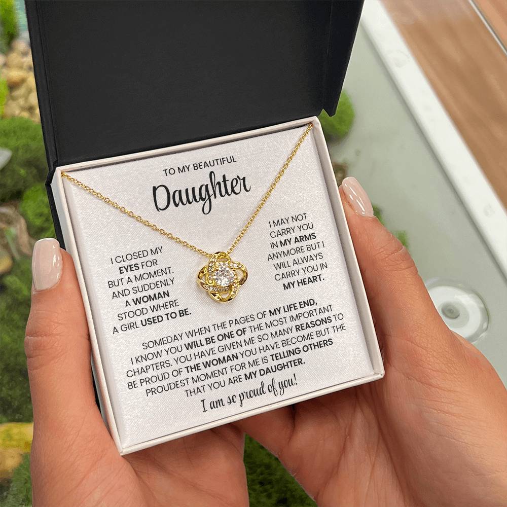 Daughter Love Knot Necklace Gift