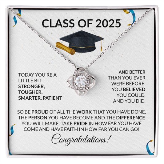 Class of 2025 Graduation Necklace Gift Love Knot-[Heartfelt Family Gift]