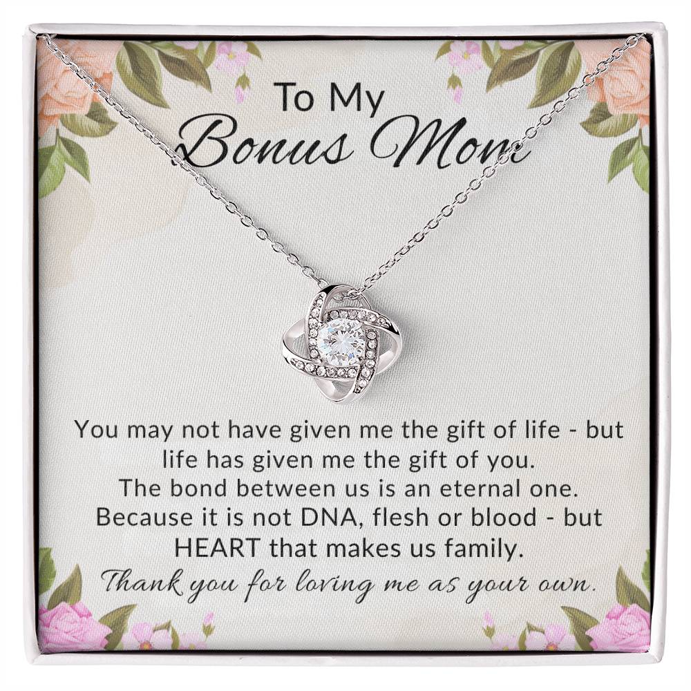 To My Bonus Mom Knot Necklace Gift from Stepdaughter