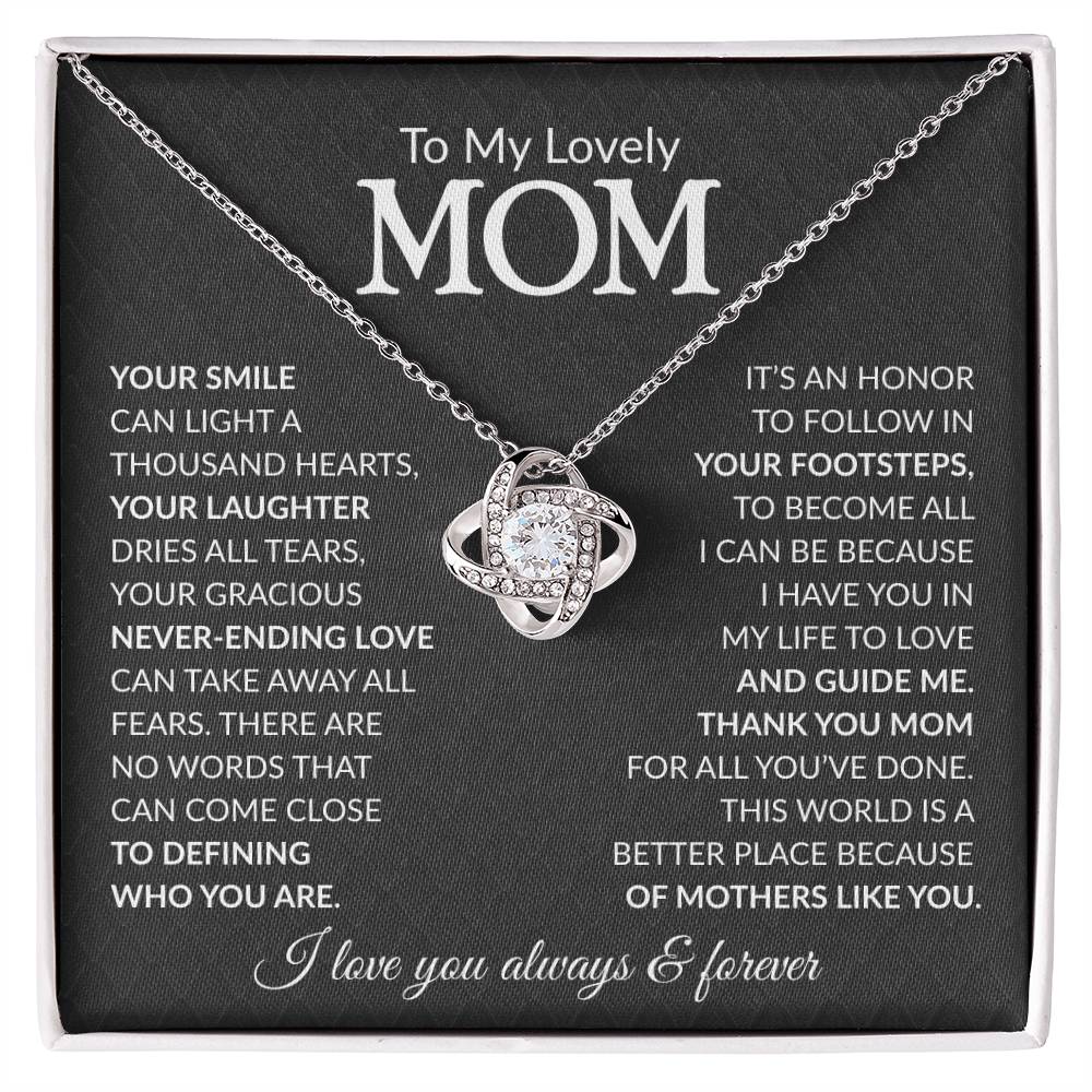 To My Loving Mom Knot Necklace