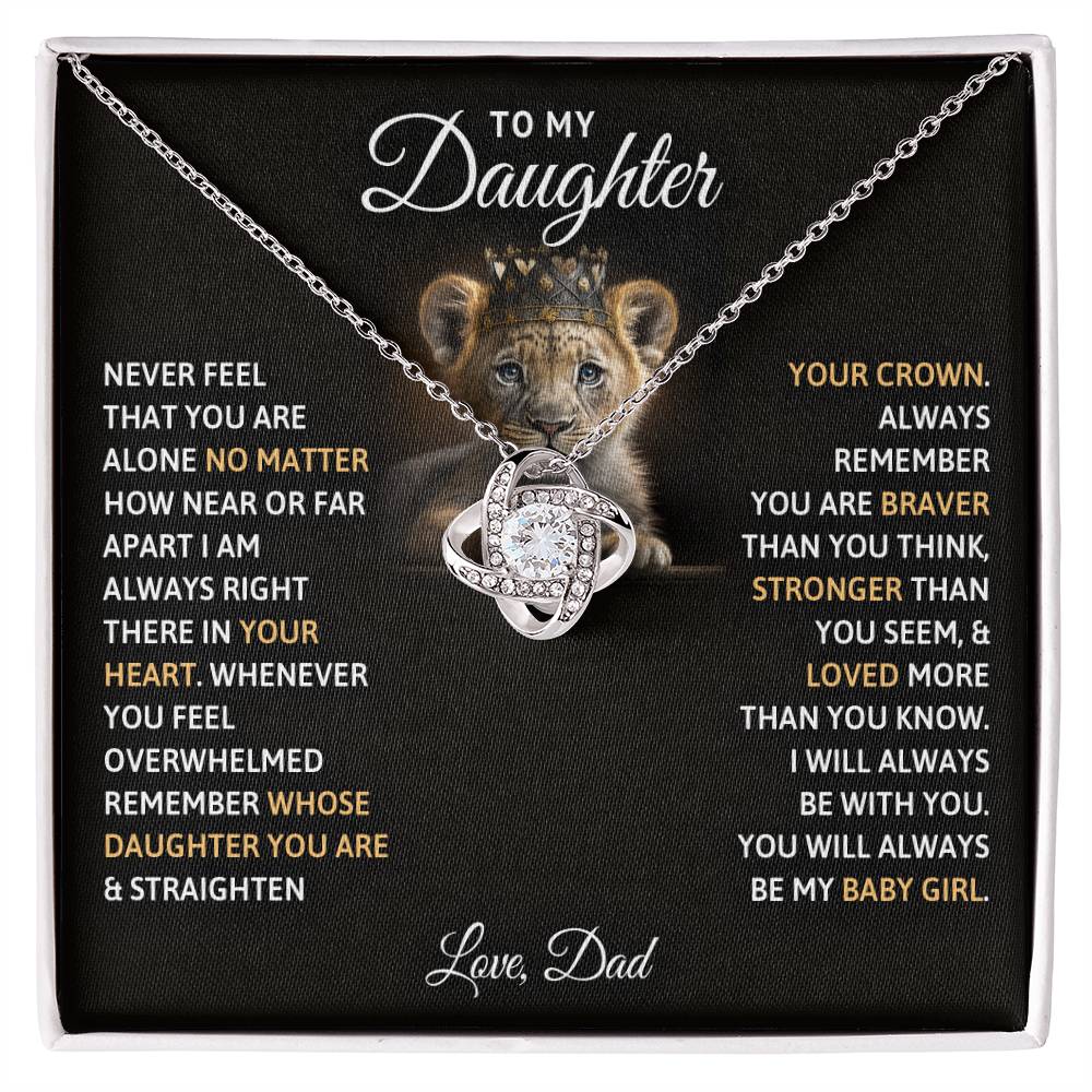 To My Daughter Baby Girl Love Knot Necklace-[Heartfelt Family Gift]