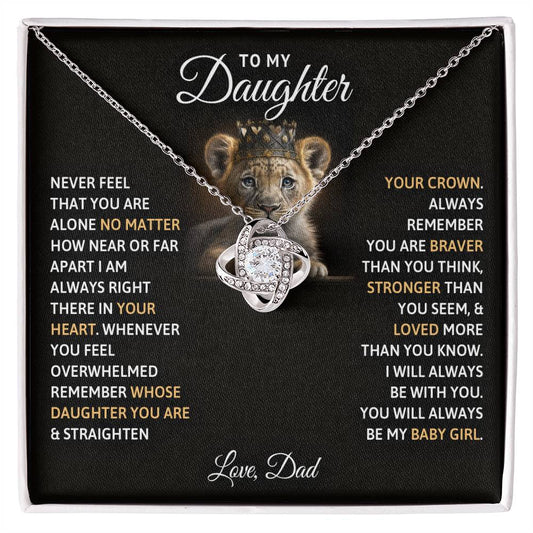 To My Daughter Baby Girl Love Knot Necklace-[Heartfelt Family Gift]