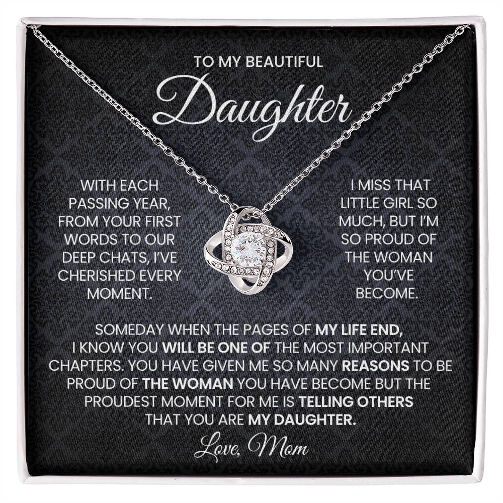 Daughter Love Knot Necklace Gift