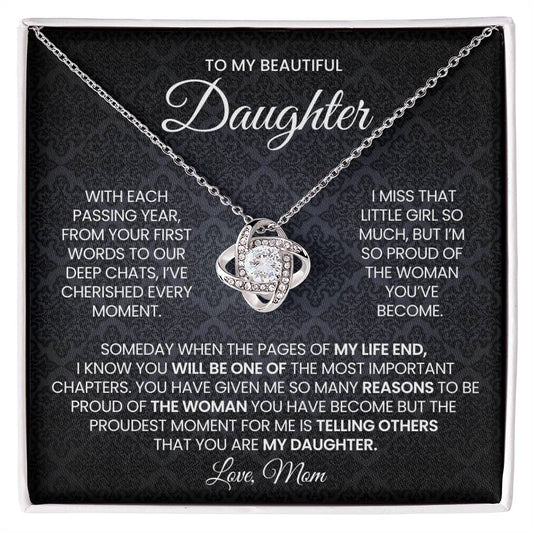 Daughter Love Knot Necklace Gift