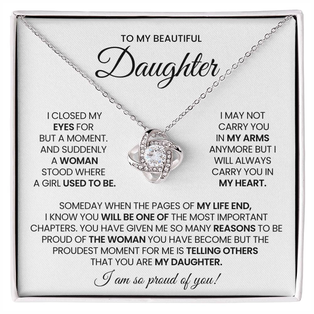 Daughter Love Knot Necklace Gift