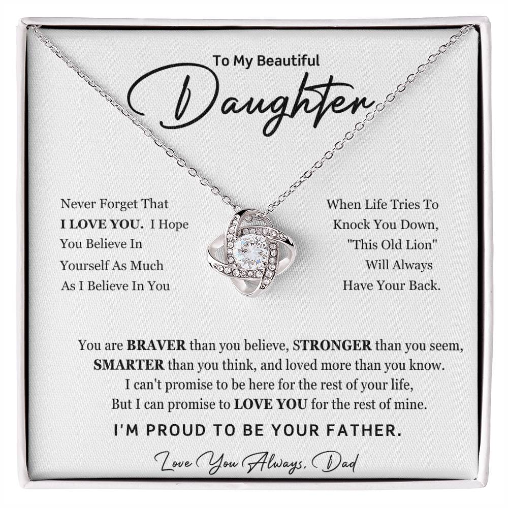 Daughter from Dad Love Knot Necklace