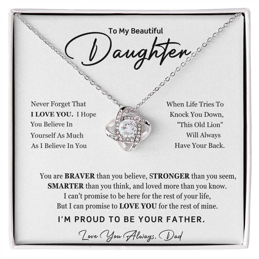 Daughter from Dad Love Knot Necklace