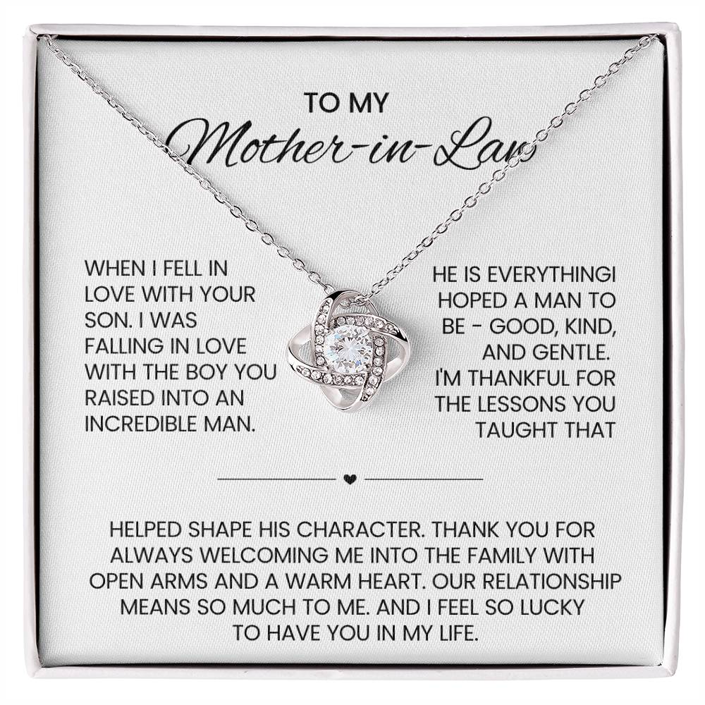 To My Mother in Law Love Knot Necklace