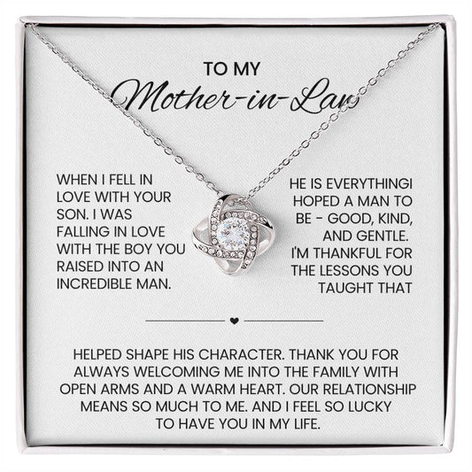 To My Mother in Law Love Knot Necklace