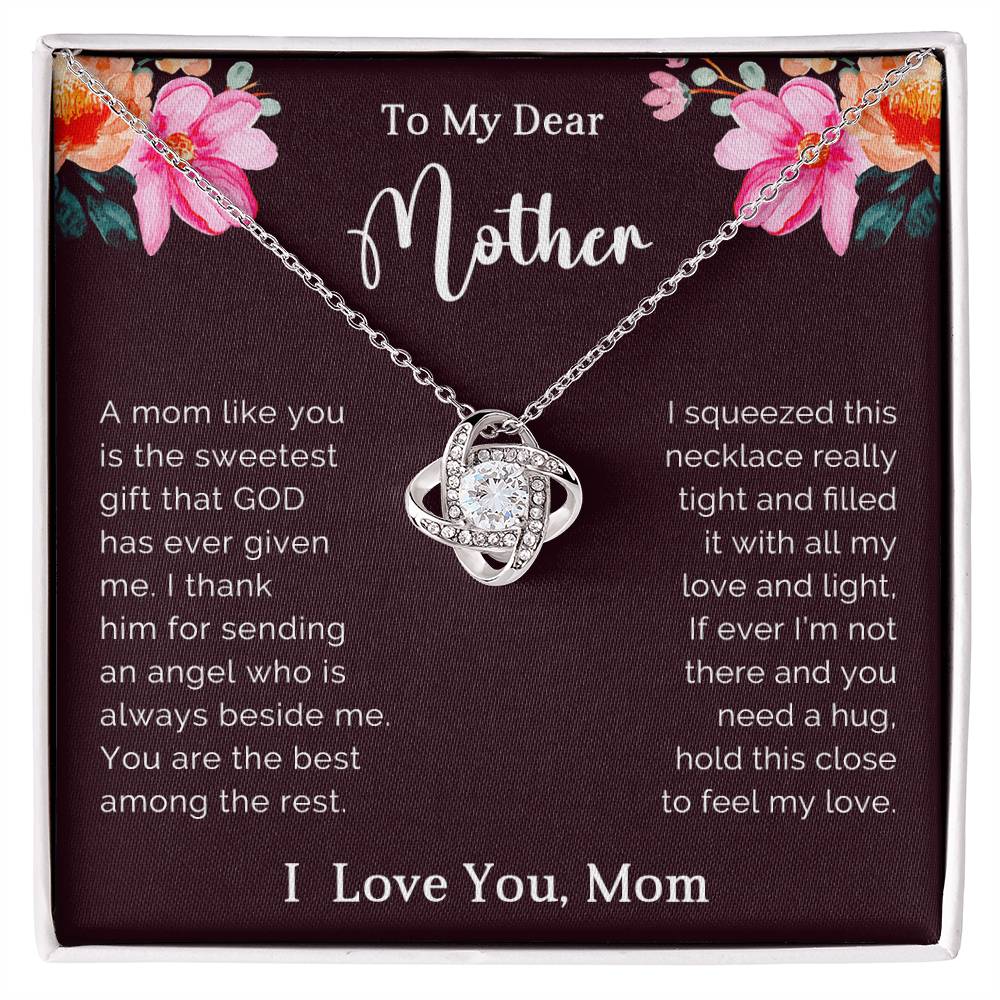 To My Mother Love Knot Necklace Gift