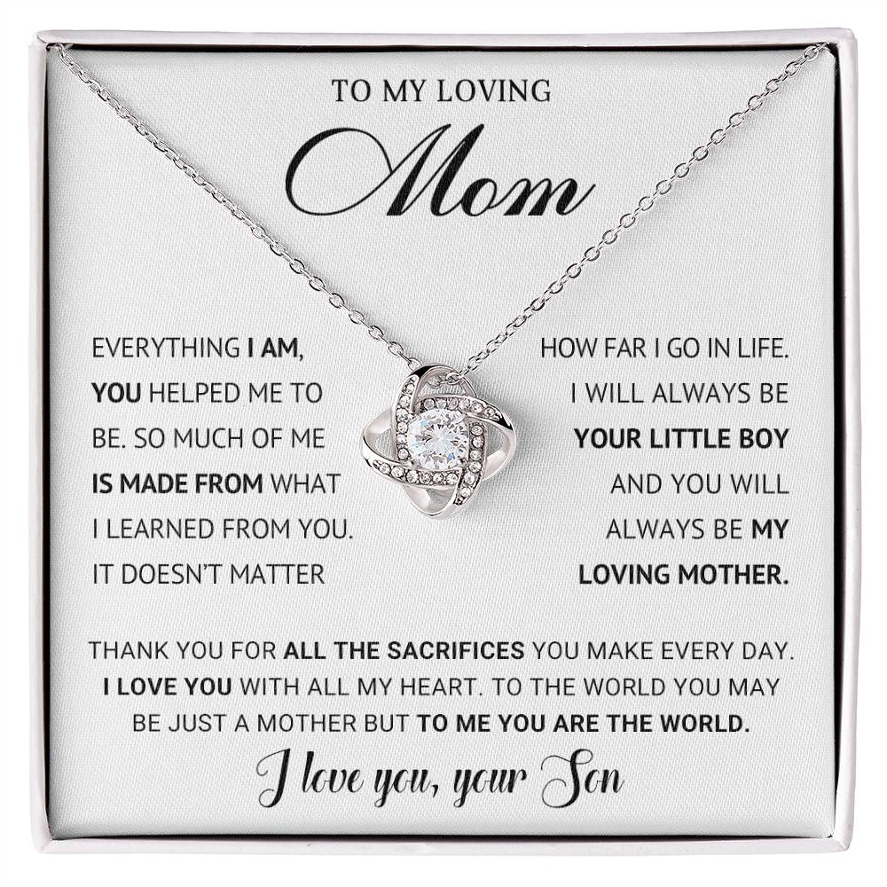 To My Loving Mom Knot Necklace Gift from Son