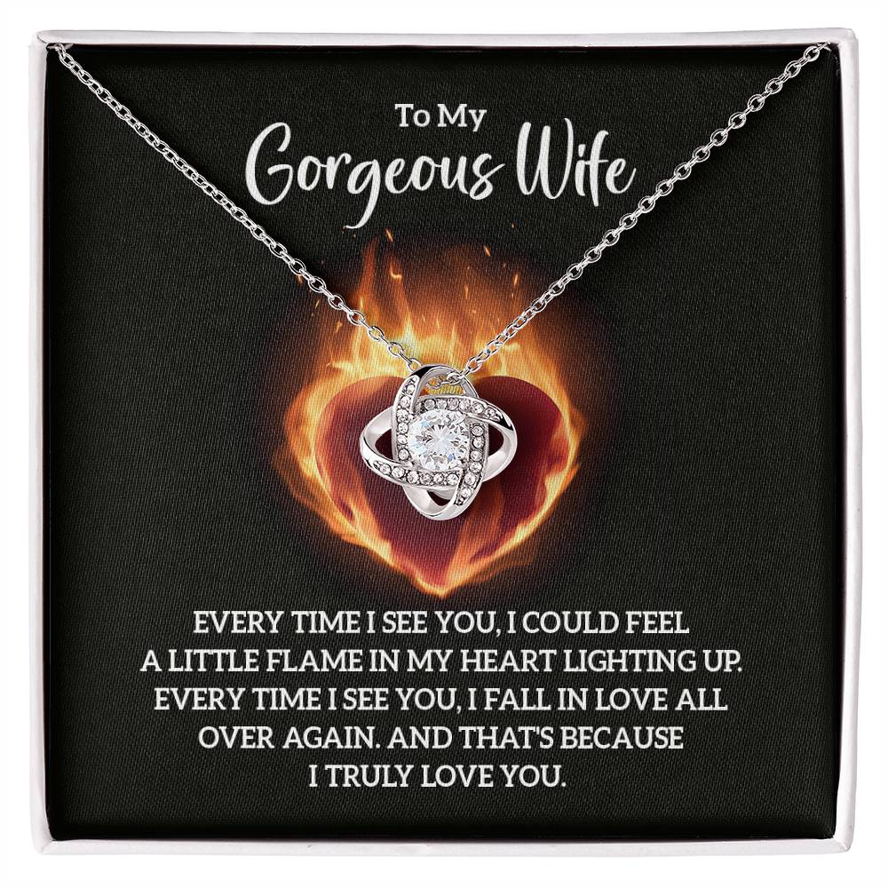 Flame Knot Necklace for Wives - Elegant and Personalized Monogrammed Gift-[Heartfelt Family Gift]