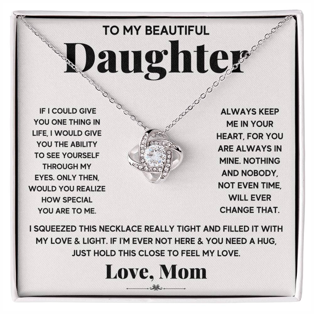 Daughter My Everything Love Knot Necklace-[Heartfelt Family Gift]