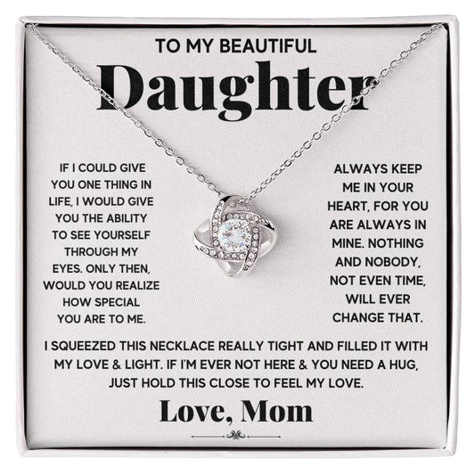Daughter My Everything Love Knot Necklace-[Heartfelt Family Gift]
