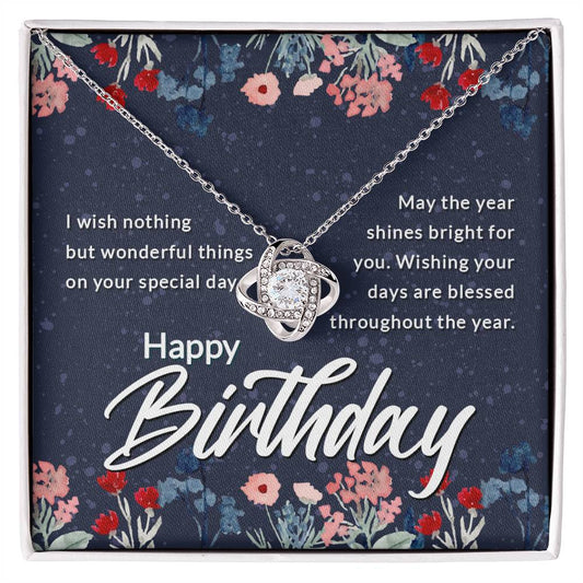 Happy Birthday Knot Necklace-[Heartfelt Family Gift]