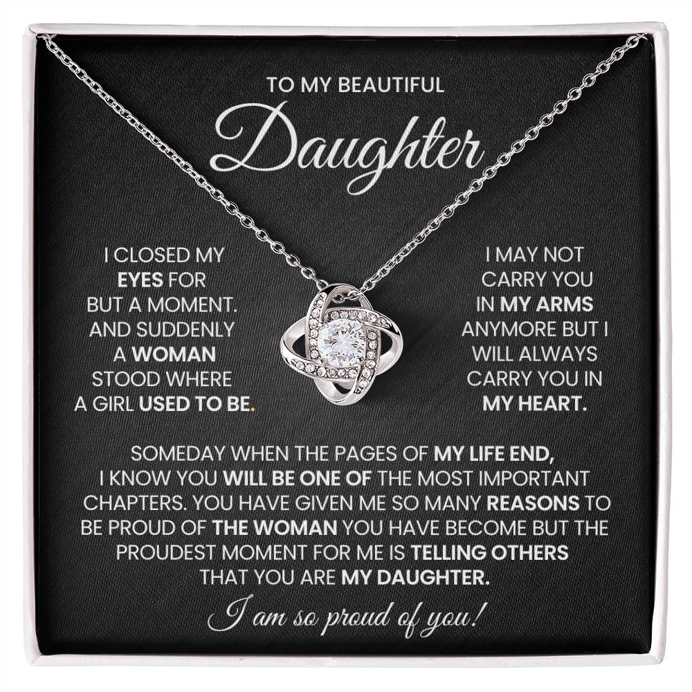 Daughter Love Knot Necklace Gift