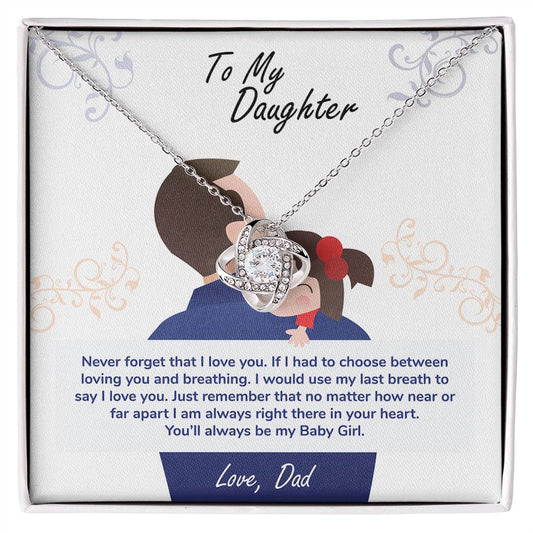 Daughter My Baby Girl Love Knot Necklace-[Heartfelt Family Gift]