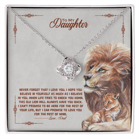 Daughter Always Have Your Back Love Knot Necklace-[Heartfelt Family Gift]