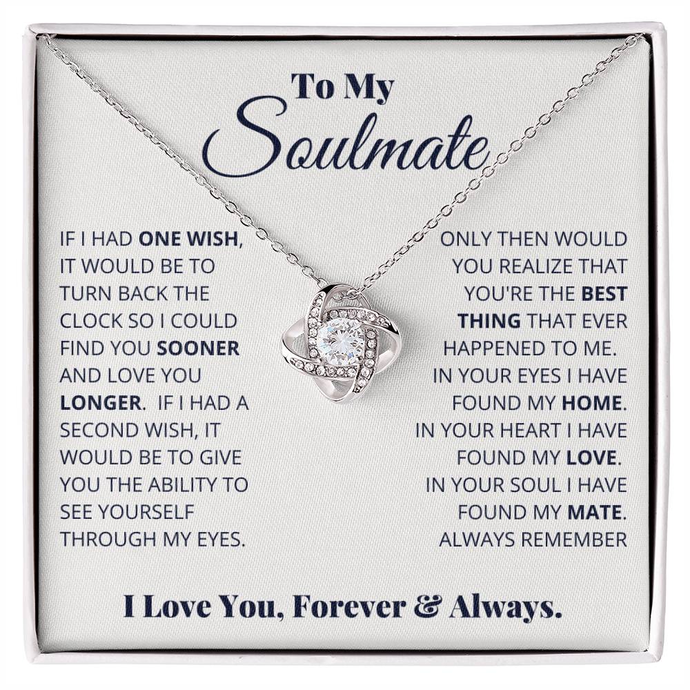 Soulmate I Have Found My Home Love Knot Necklace-[Heartfelt Family Gift]