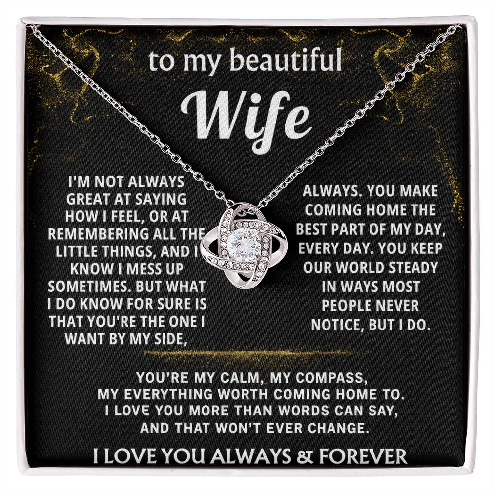To My Wife Love Knot Necklace