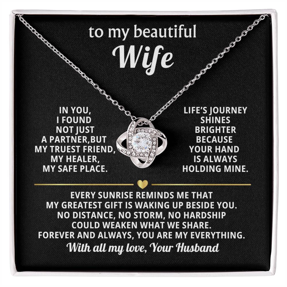 To My Beautiful Wife Love Knot Necklace
