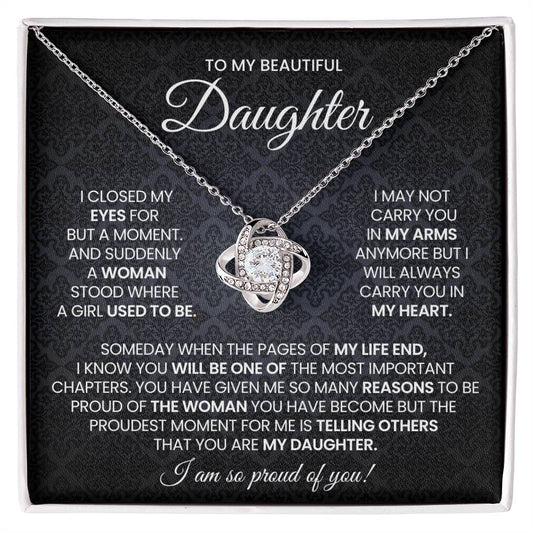 Daughter Love Knot Necklace Gift