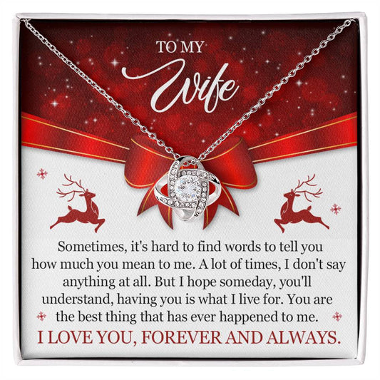 Love Knot Necklace for Wife - Christmas Gift of Jewelry for Her-[Heartfelt Family Gift]