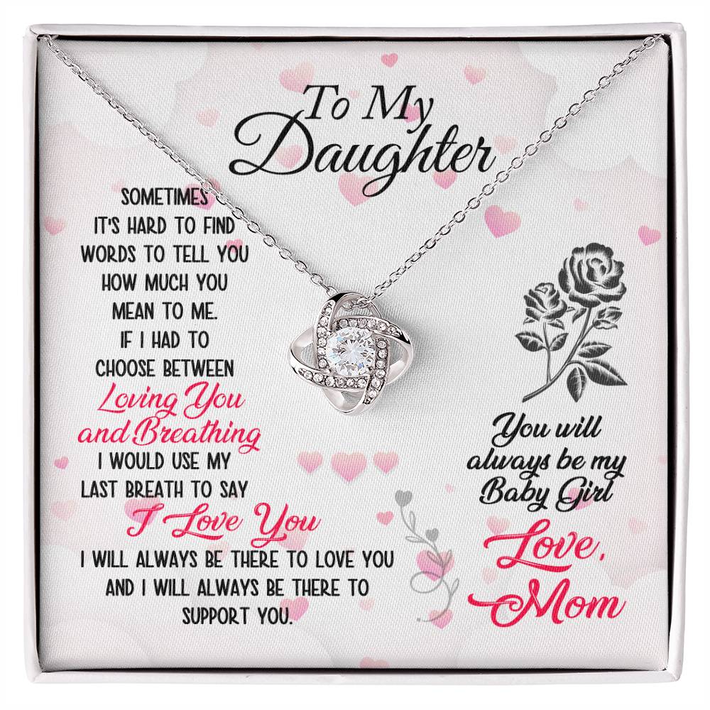 To Daughter Last Breathe Knot Necklace-[Heartfelt Family Gift]