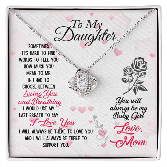 To Daughter Last Breathe Knot Necklace-[Heartfelt Family Gift]
