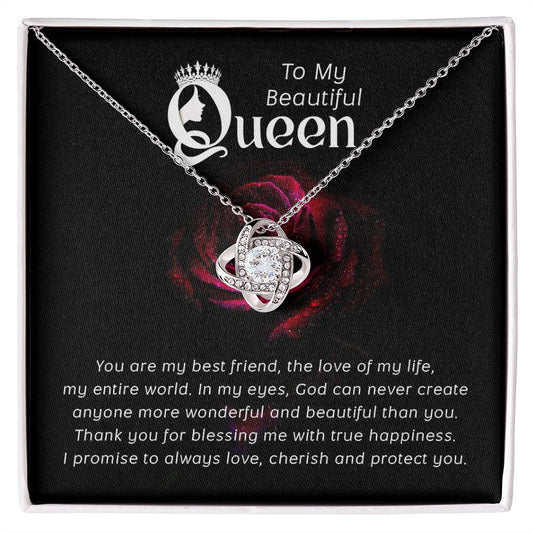 To My Queen Knot Necklace-[Heartfelt Family Gift]