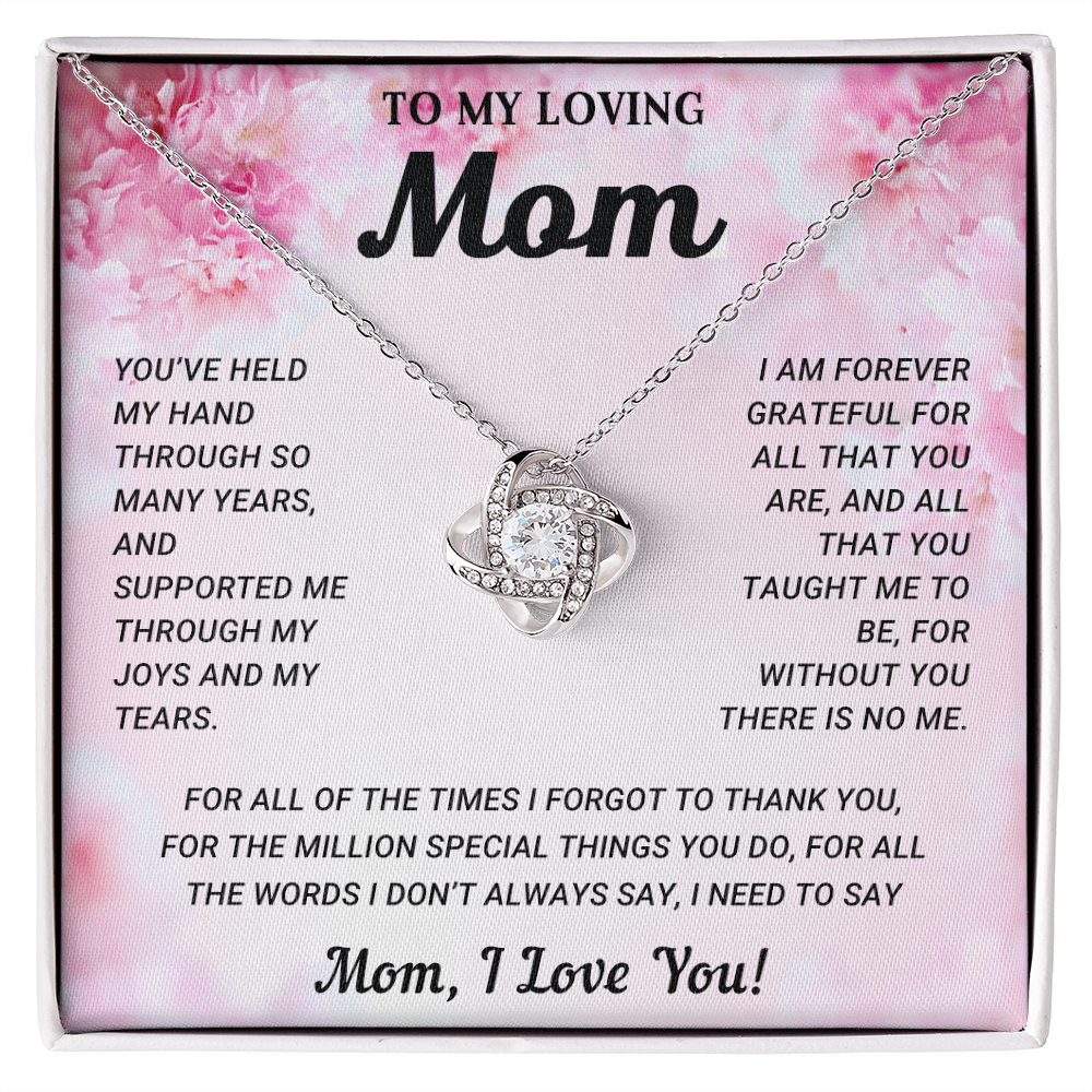 To My Mom Love Knot Necklace