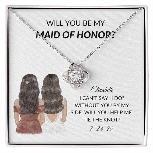 Personalized Maid of Honor Proposal Card Necklace Gift-[Heartfelt Family Gift]
