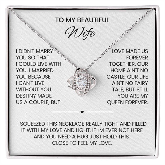 To My Wife Love Knot Necklace
