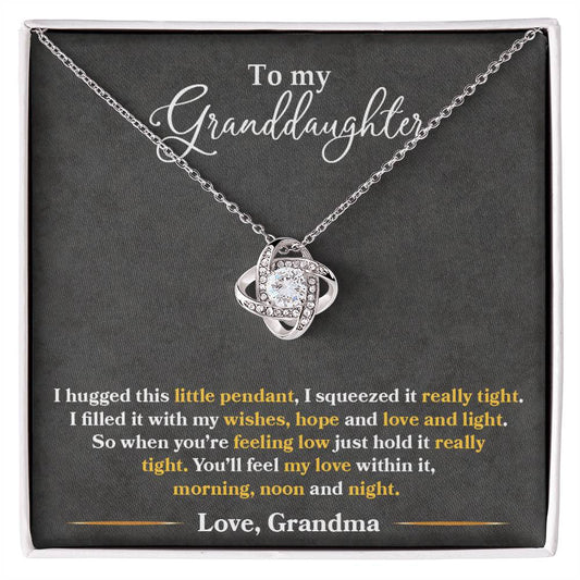 Granddaughter Love and Light Love Knot Necklace-[Heartfelt Family Gift]