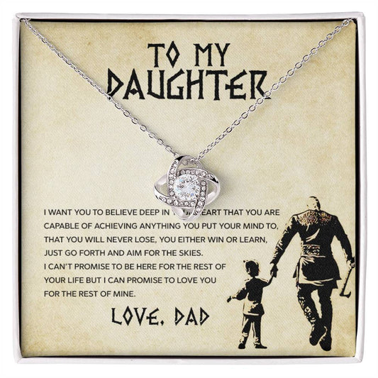 Daughter Aim For The Skies Love Knot Necklace-[Heartfelt Family Gift]