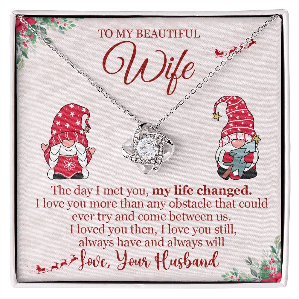 Love Knot Necklace for Wife  Christmas Jewelry Gift  Personalized and Monogrammed Option Available-[Heartfelt Family Gift]
