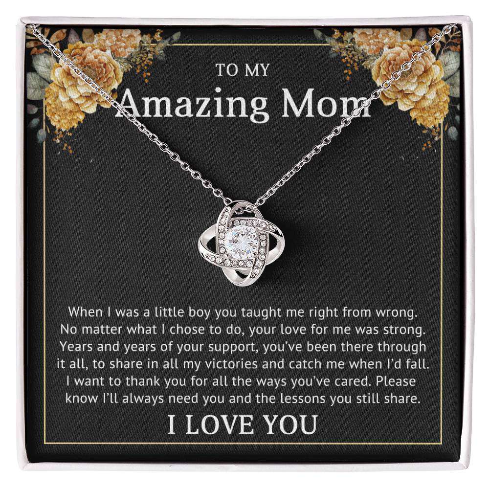 Mom from Daughter Love Knot Necklace Gift