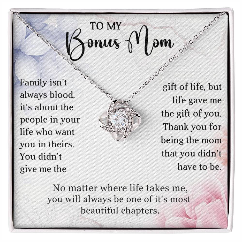 To My Bonus Mom Knot Necklace Gift