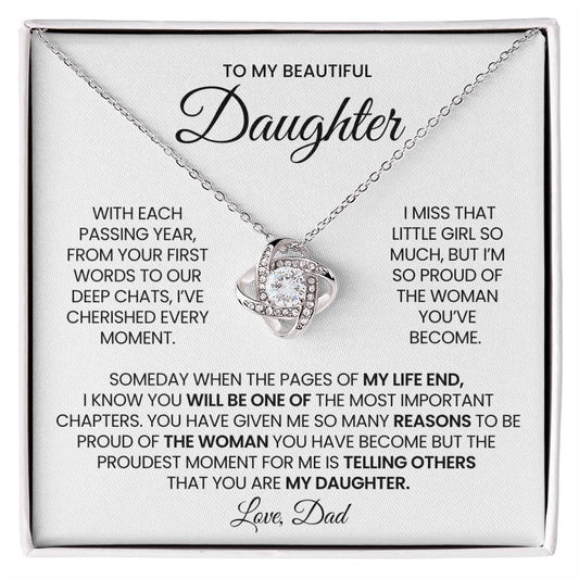 Daughter Love Knot Necklace Gift