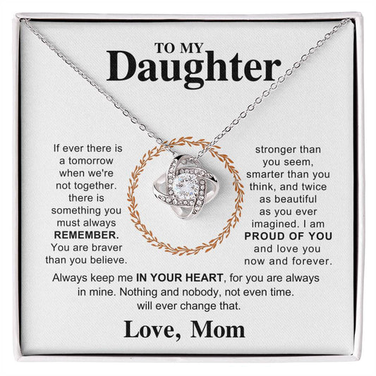 To My Daughter From Mom Love Heart Necklace