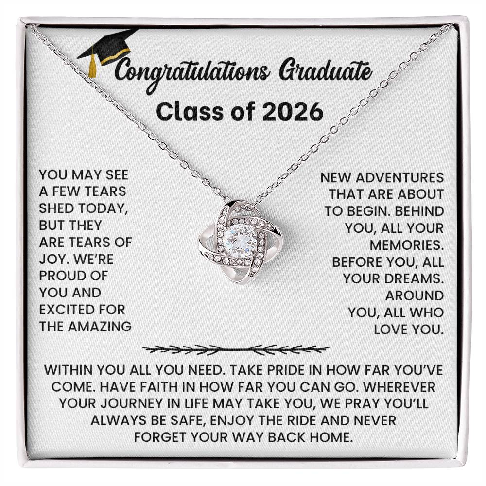 Class of 2026 Graduation Necklace Gift - Love Knot