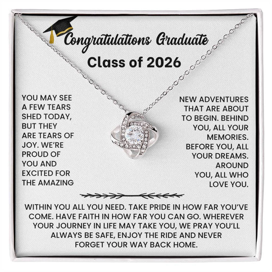 Class of 2026 Graduation Necklace Gift - Love Knot