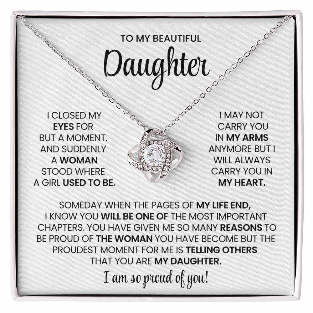 Daughter Love Knot Necklace Gift