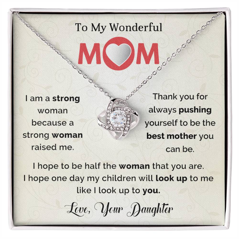 To My Amazing Mom Love Knot Necklace