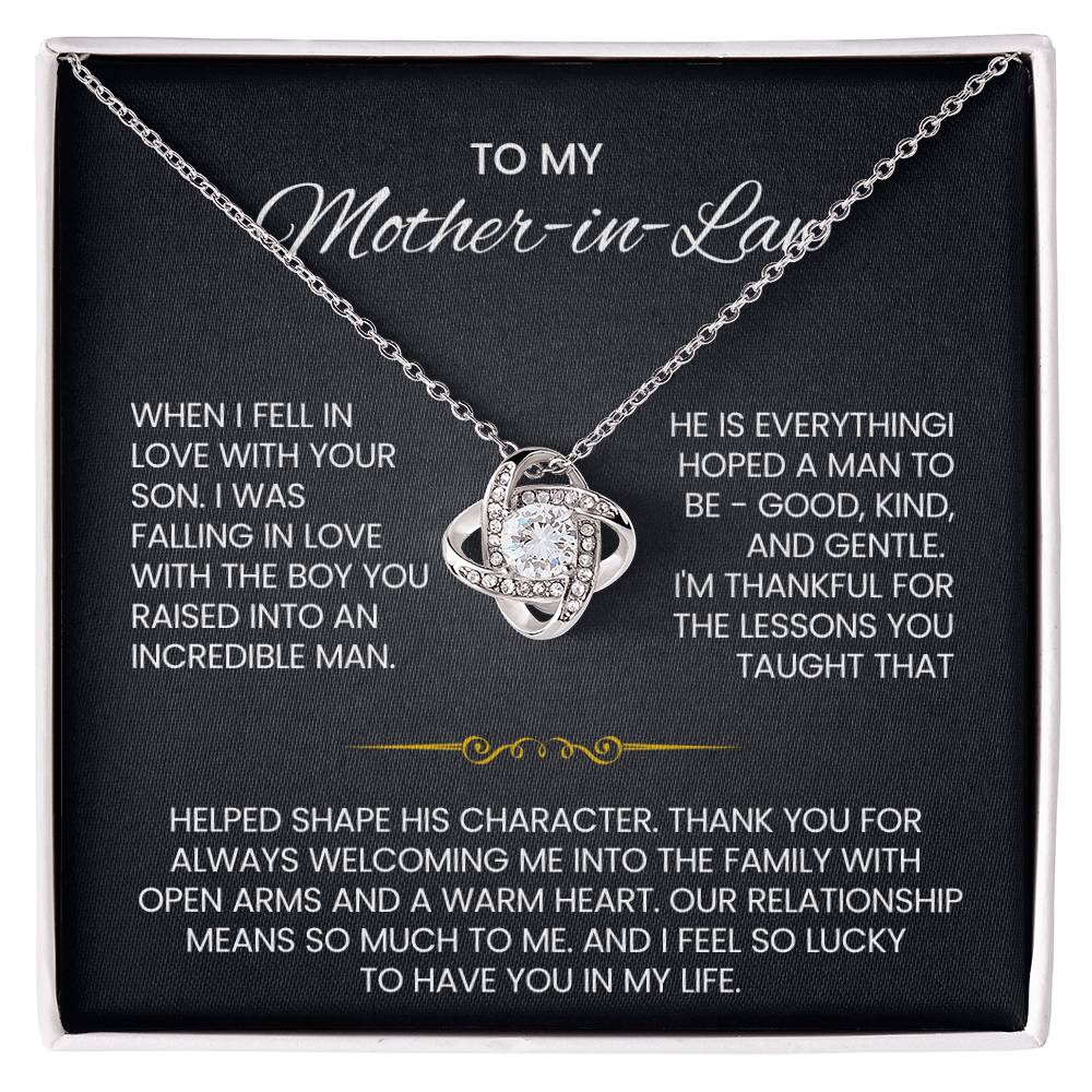 To My Mother in Law Love Knot Necklace