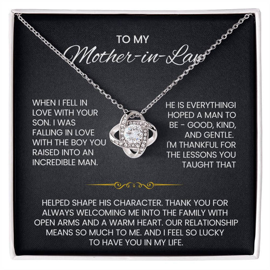 To My Mother in Law Love Knot Necklace